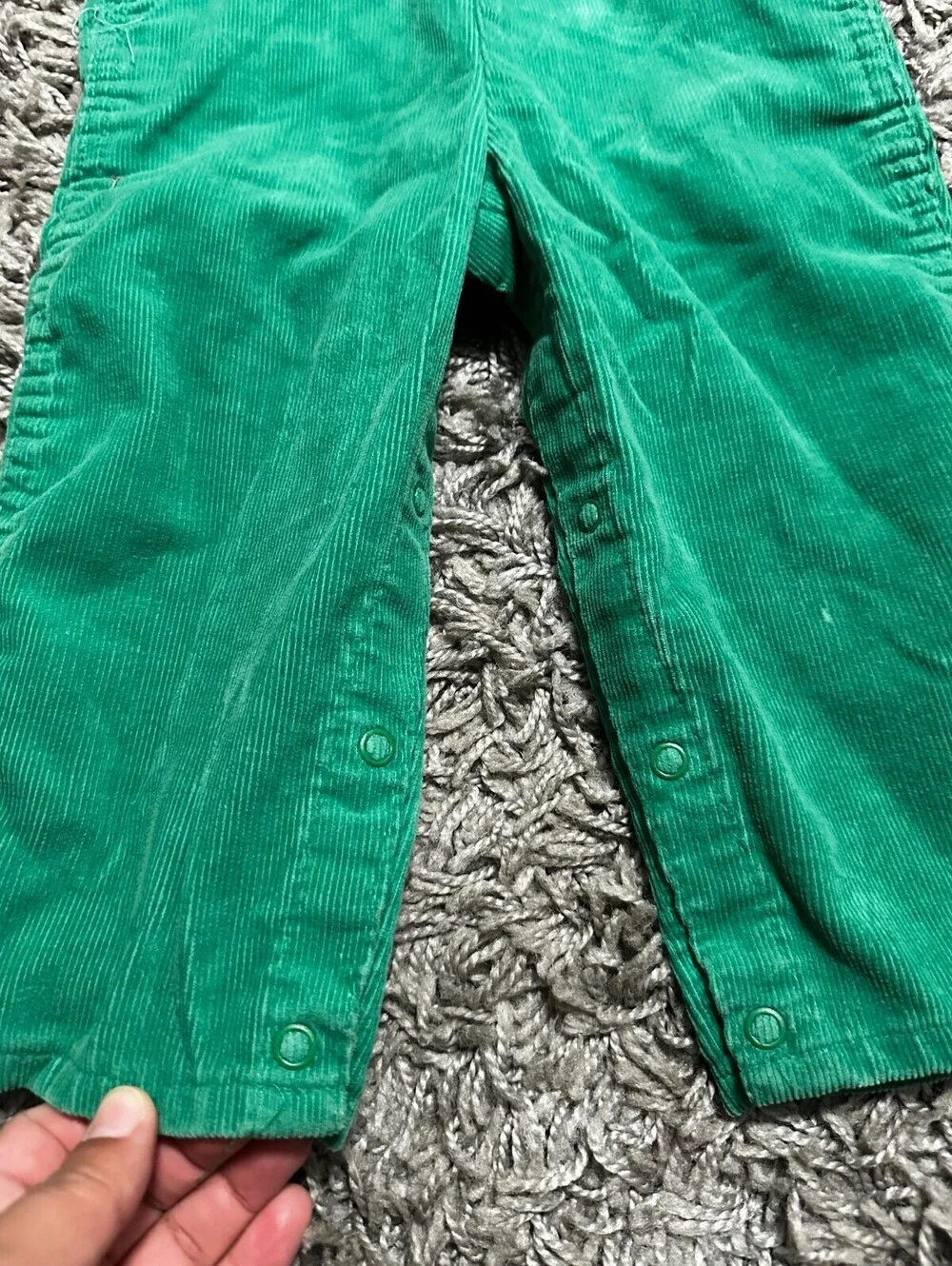 Vtg Baby Bgosh Oshkosh  USA Paper Tag Green Corduroy Overalls Sz 24M